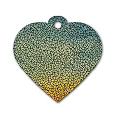 Background Cubism Mosaic Vintage Dog Tag Heart (two Sides) by Wegoenart