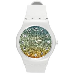 Background Cubism Mosaic Vintage Round Plastic Sport Watch (m) by Wegoenart