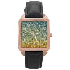 Background Cubism Mosaic Vintage Rose Gold Leather Watch  by Wegoenart