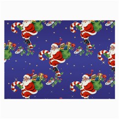 Christmas Vintage Santa Background Large Glasses Cloth (2-side) by Wegoenart