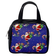 Christmas Vintage Santa Background Classic Handbag (one Side) by Wegoenart