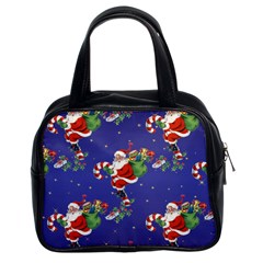 Christmas Vintage Santa Background Classic Handbag (two Sides) by Wegoenart