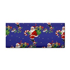 Christmas Vintage Santa Background Hand Towel by Wegoenart