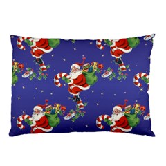 Christmas Vintage Santa Background Pillow Case by Wegoenart