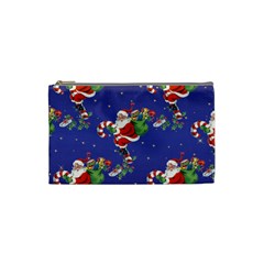 Christmas Vintage Santa Background Cosmetic Bag (small) by Wegoenart