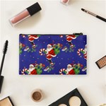 Christmas Vintage Santa Background Cosmetic Bag (Small) Back