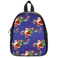 Christmas Vintage Santa Background School Bag (small) by Wegoenart