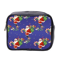 Christmas Vintage Santa Background Mini Toiletries Bag (two Sides) by Wegoenart