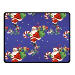 Christmas Vintage Santa Background Fleece Blanket (small) by Wegoenart