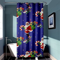 Christmas Vintage Santa Background Shower Curtain 36  X 72  (stall)  by Wegoenart