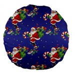 Christmas Vintage Santa Background Large 18  Premium Round Cushions Front