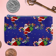 Christmas Vintage Santa Background Large Coin Purse by Wegoenart