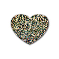 Background Cubism Mosaic Vintage Heart Coaster (4 Pack)  by Wegoenart