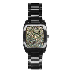 Background Cubism Mosaic Vintage Stainless Steel Barrel Watch by Wegoenart