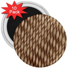 Woven Rope Texture Textures Rope 3  Magnets (10 Pack)  by Wegoenart