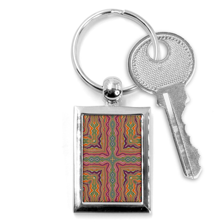 Abstract Design Abstract Art Orange Key Chains (Rectangle) 