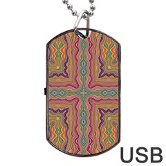 Abstract Design Abstract Art Orange Dog Tag Usb Flash (one Side) by Wegoenart