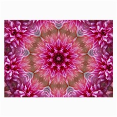 Flower Mandala Art Pink Abstract Large Glasses Cloth (2-side) by Wegoenart