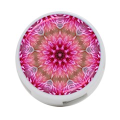 Flower Mandala Art Pink Abstract 4-port Usb Hub (one Side) by Wegoenart