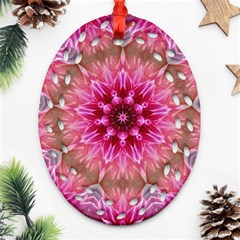 Flower Mandala Art Pink Abstract Ornament (oval Filigree) by Wegoenart