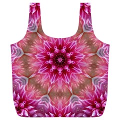 Flower Mandala Art Pink Abstract Full Print Recycle Bag (xl) by Wegoenart