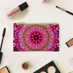 Flower Mandala Art Pink Abstract Cosmetic Bag (xs) by Wegoenart