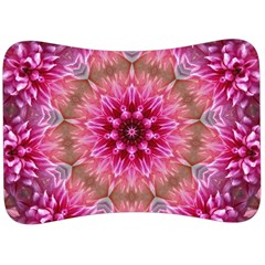 Flower Mandala Art Pink Abstract Velour Seat Head Rest Cushion by Wegoenart