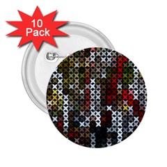 Christmas Cross Stitch Background 2 25  Buttons (10 Pack)  by Wegoenart