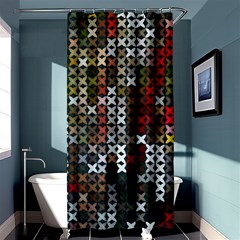 Christmas Cross Stitch Background Shower Curtain 36  X 72  (stall)  by Wegoenart