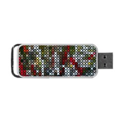 Christmas Cross Stitch Background Portable Usb Flash (one Side) by Wegoenart