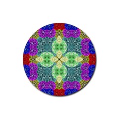 Flower Design Design Artistic Rubber Coaster (round)  by Wegoenart