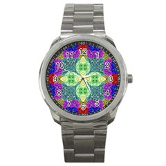 Flower Design Design Artistic Sport Metal Watch by Wegoenart