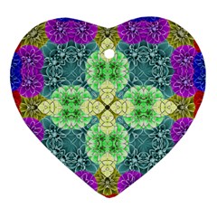 Flower Design Design Artistic Heart Ornament (two Sides)