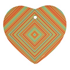 Geometric Art Abstract Background Heart Ornament (two Sides)