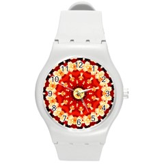 Abstract Art Abstract Background Round Plastic Sport Watch (m) by Wegoenart