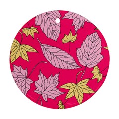 Autumn Dried Leaves Dry Nature Ornament (round) by Wegoenart