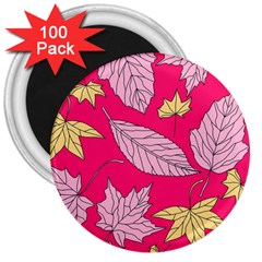 Autumn Dried Leaves Dry Nature 3  Magnets (100 Pack) by Wegoenart