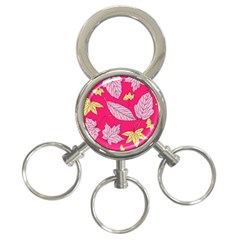 Autumn Dried Leaves Dry Nature 3-ring Key Chains