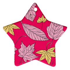 Autumn Dried Leaves Dry Nature Star Ornament (two Sides) by Wegoenart