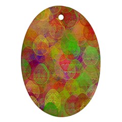 Easter Egg Colorful Texture Ornament (oval) by Wegoenart