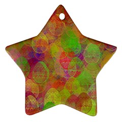 Easter Egg Colorful Texture Ornament (star) by Wegoenart