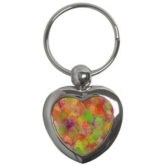 Easter Egg Colorful Texture Key Chains (heart)  by Wegoenart