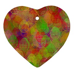 Easter Egg Colorful Texture Heart Ornament (two Sides) by Wegoenart