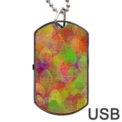 Easter Egg Colorful Texture Dog Tag Usb Flash (two Sides) by Wegoenart