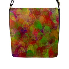 Easter Egg Colorful Texture Flap Closure Messenger Bag (l) by Wegoenart