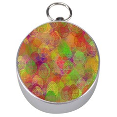 Easter Egg Colorful Texture Silver Compasses by Wegoenart