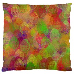 Easter Egg Colorful Texture Large Flano Cushion Case (one Side) by Wegoenart