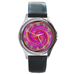 Abstract Art Abstract Background Round Metal Watch by Wegoenart