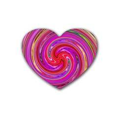 Abstract Art Abstract Background Rubber Coaster (heart)  by Wegoenart