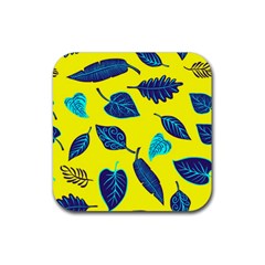 Leaves Pattern Picture Detail Rubber Coaster (square)  by Wegoenart